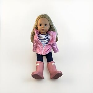 Gotz 18.5" Pottery Barn Kids Blonde/Blue Eye Doll with Sophia's Pink Rain Gear